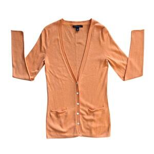 Banana Republic Peach Sherbet Silk Cotton cardigan sweater Women’s Size S